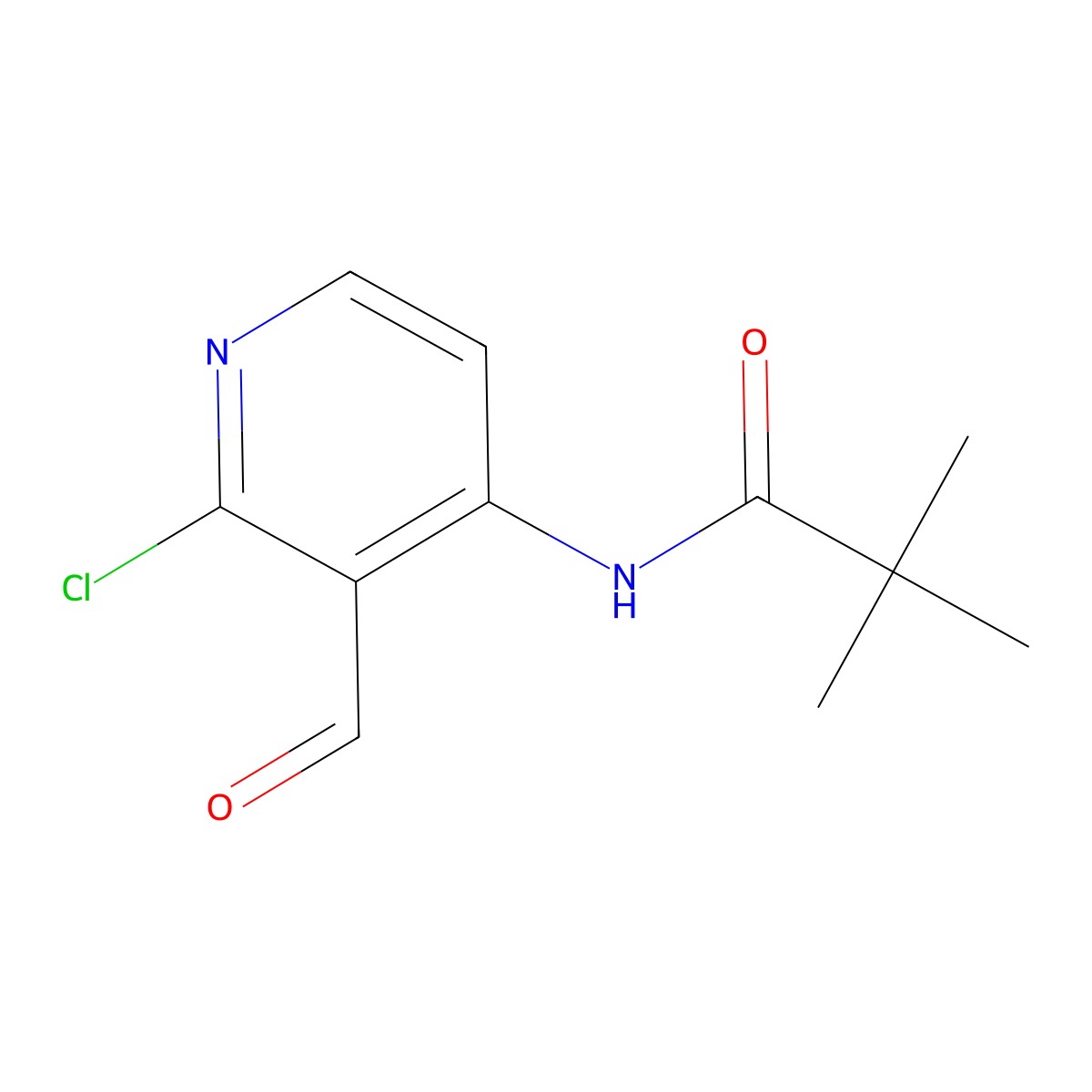 N-(2-Chloro-3-formylpyridin-4-yl)pivalamide molecular structure, CAS 338452-91-8