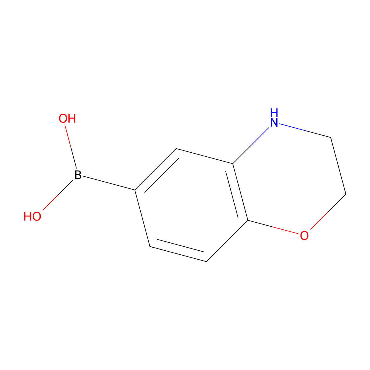 (3,4-Dihydro-2H-benzo[b][1,4]oxazin-6-yl)boronic acid molecular structure, CAS 338454-17-4