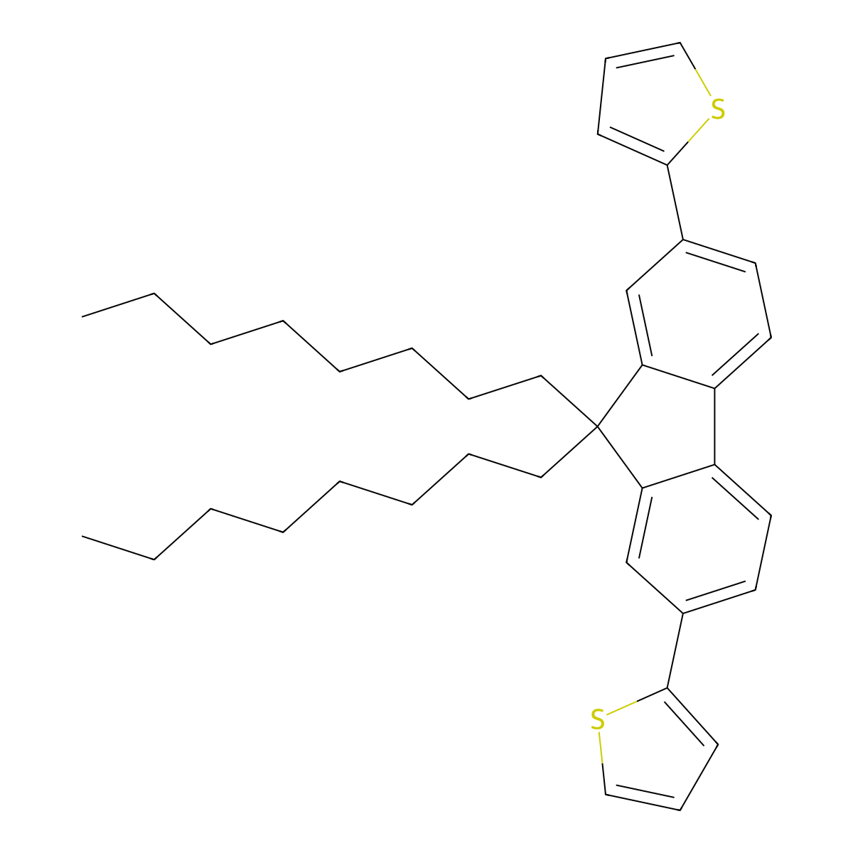 2,2'-(9,9-Dioctyl-9H-fluorene-2,7-diyl)dithiophene molecular structure, CAS 338469-45-7