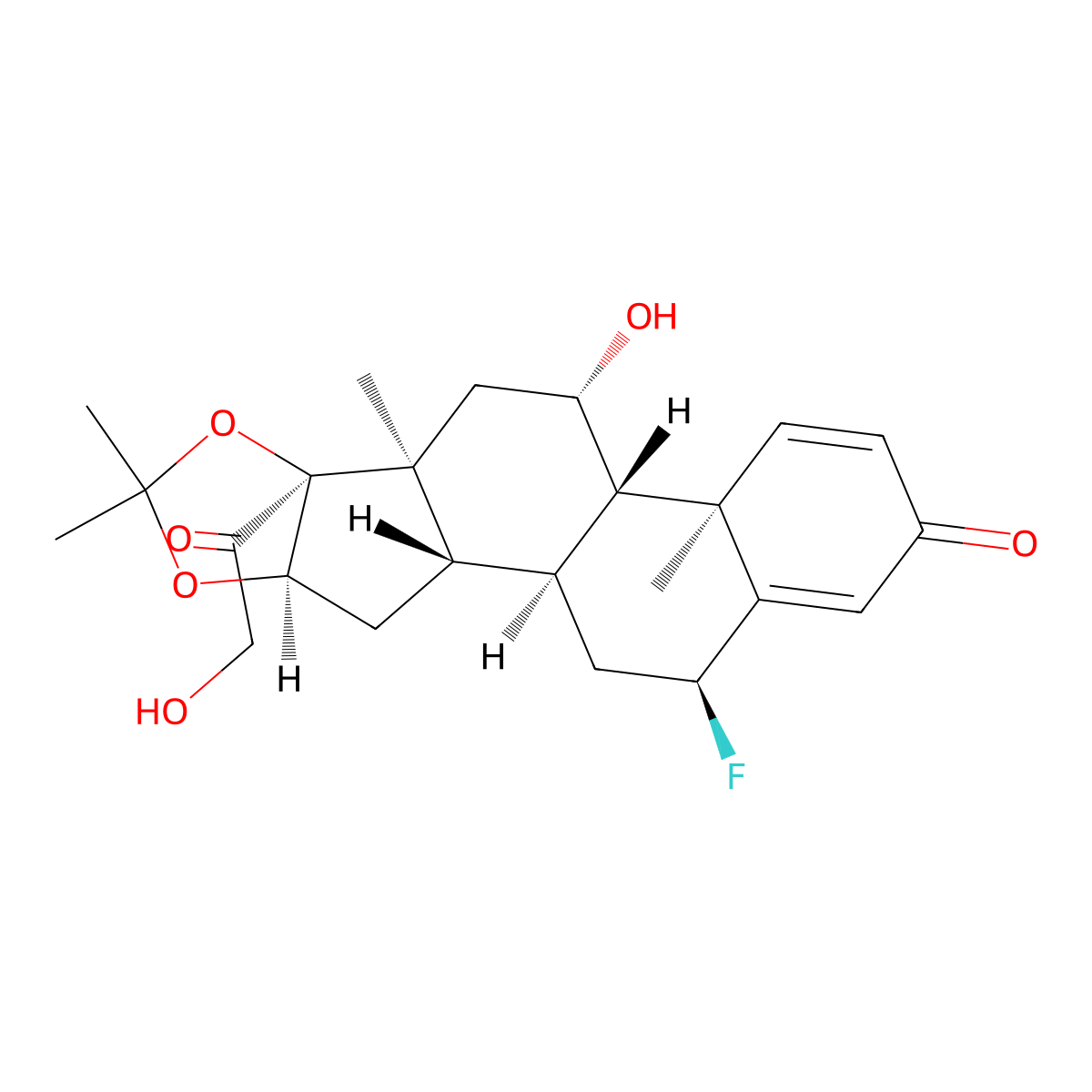 Flunisolide molecular structure, CAS 3385-03-3