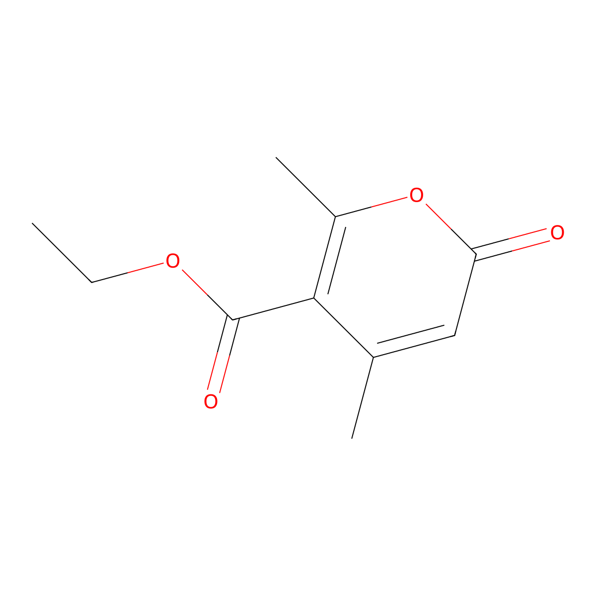 ethyl 4,6-dimethyl-2-oxo-2H-pyran-5-carboxylate molecular structure, CAS 3385-34-0