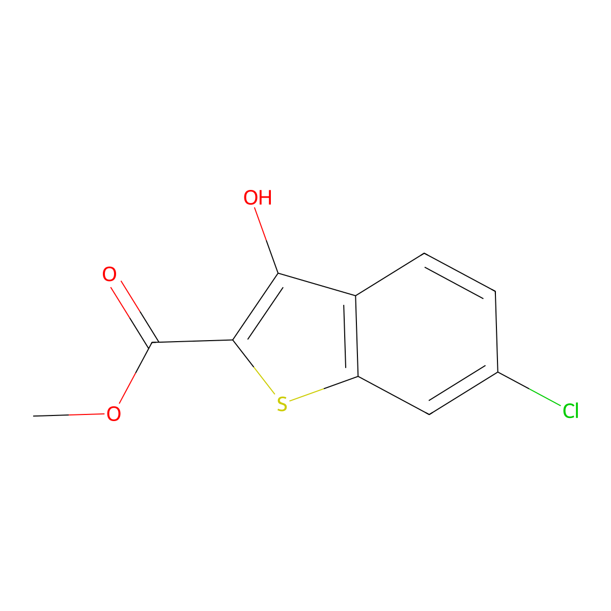 Methyl 6-chloro-3-hydroxybenzo[b]thiophene-2-carboxylate molecular structure, CAS 33851-22-8