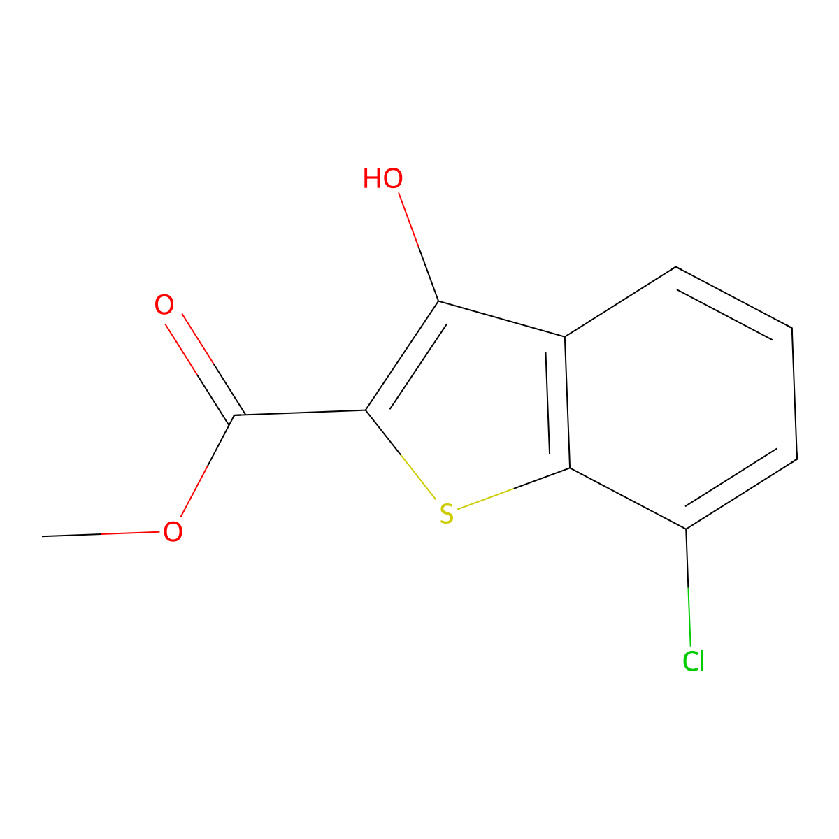 Methyl 7-chloro-3-hydroxybenzo[b]thiophene-2-carboxylate molecular structure, CAS 33851-23-9