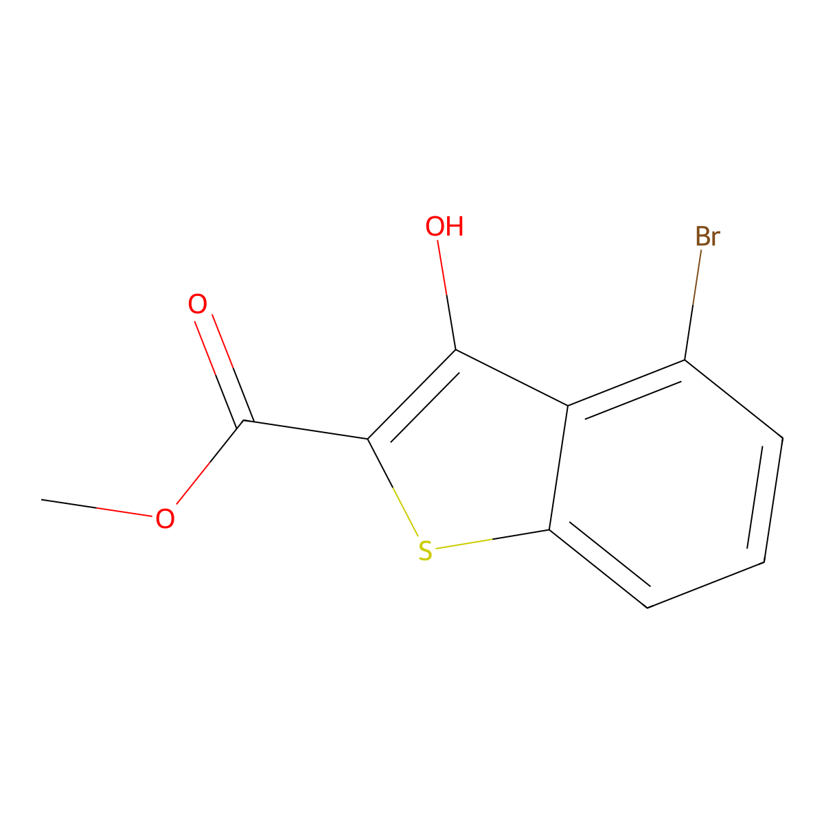 Methyl 4-bromo-3-hydroxybenzo[b]thiophene-2-carboxylate molecular structure, CAS 33851-32-0