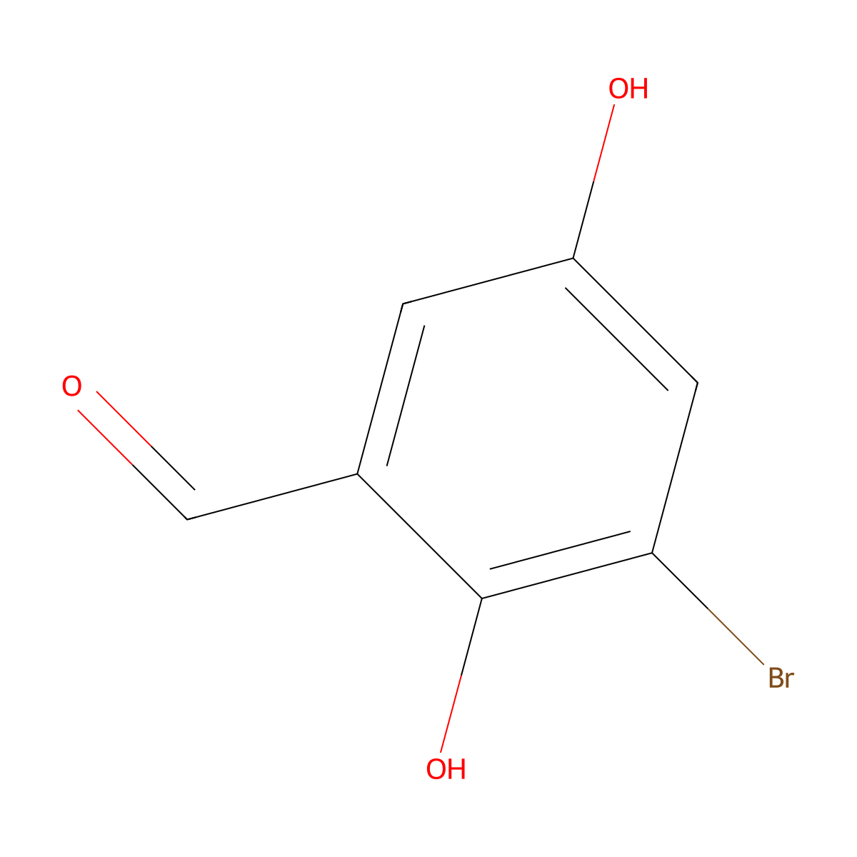 3-Bromo-2,5-dihydroxybenzaldehyde molecular structure, CAS 33851-45-5