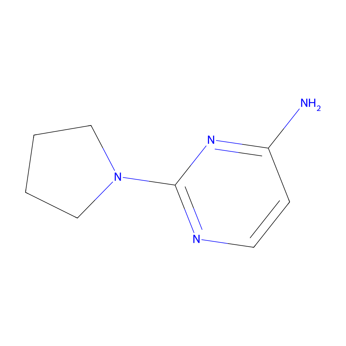 2-(Pyrrolidinyl)pyrimidin-4-amine molecular structure, CAS 33851-99-9