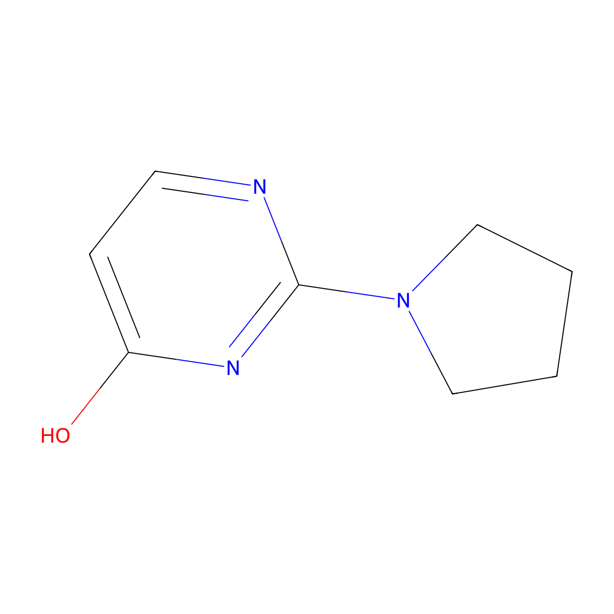 4(3H)-Pyrimidinone, 2-(1-pyrrolidinyl)- molecular structure, CAS 33852-03-8