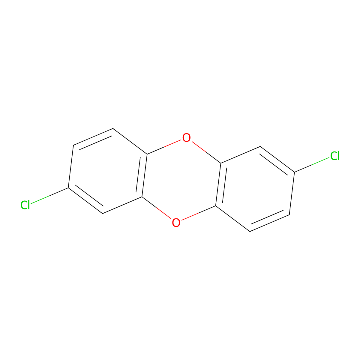 2,7-Dichlorodibenzo-P-dioxin molecular structure, CAS 33857-26-0