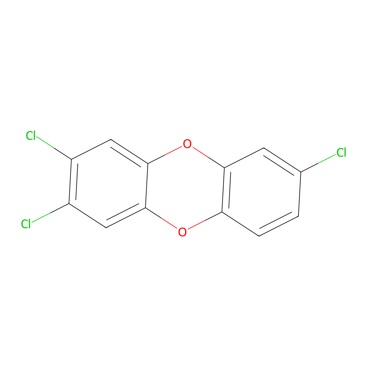 2,3,7-Trichlorodibenzo(b,e)(1,4)dioxin molecular structure, CAS 33857-28-2