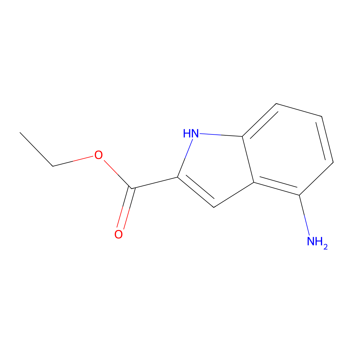 Ethyl 4-amino-1H-indole-2-carboxylate molecular structure, CAS 33858-35-4