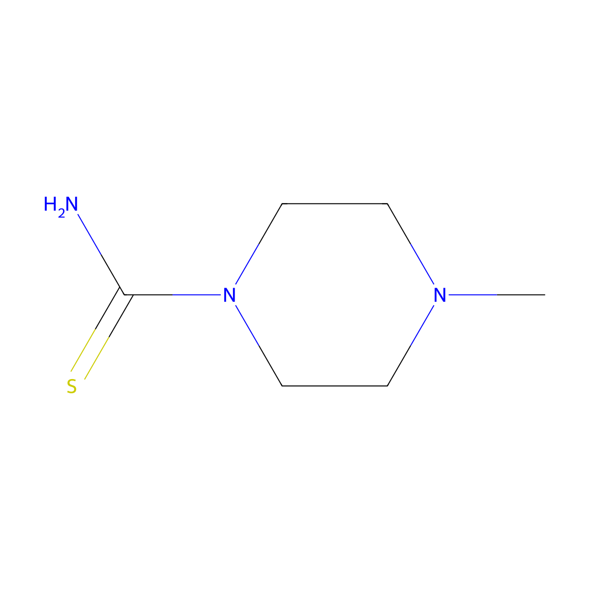 4-Methylpiperazine-1-carbothioamide molecular structure, CAS 33860-28-5