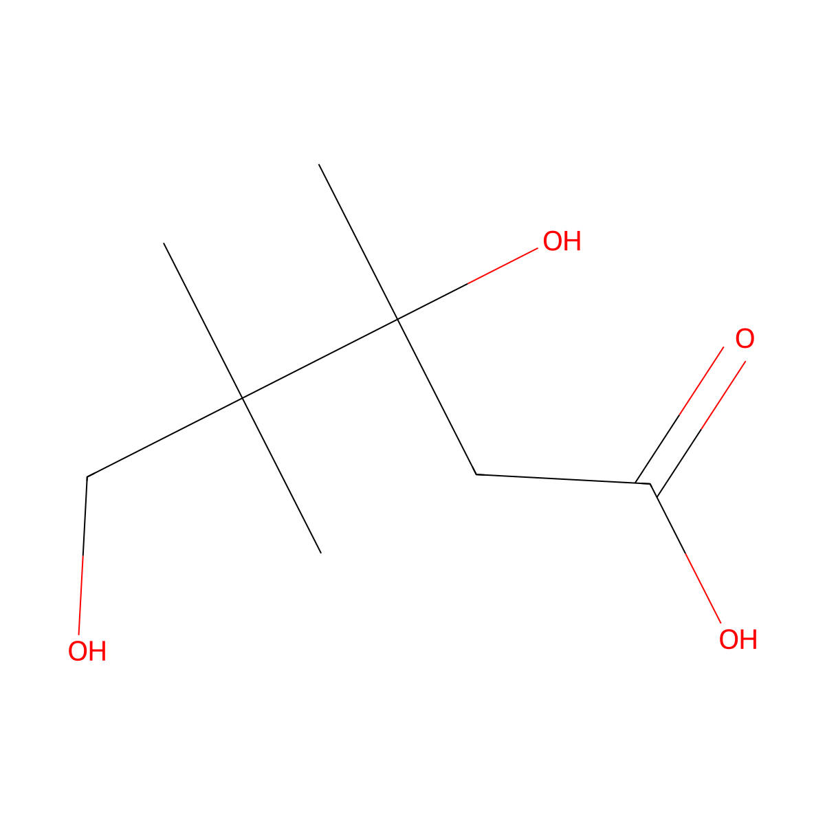 3,5-Dihydroxy-3,4,4-trimethylpentanoic acid molecular structure, CAS 33860-49-0