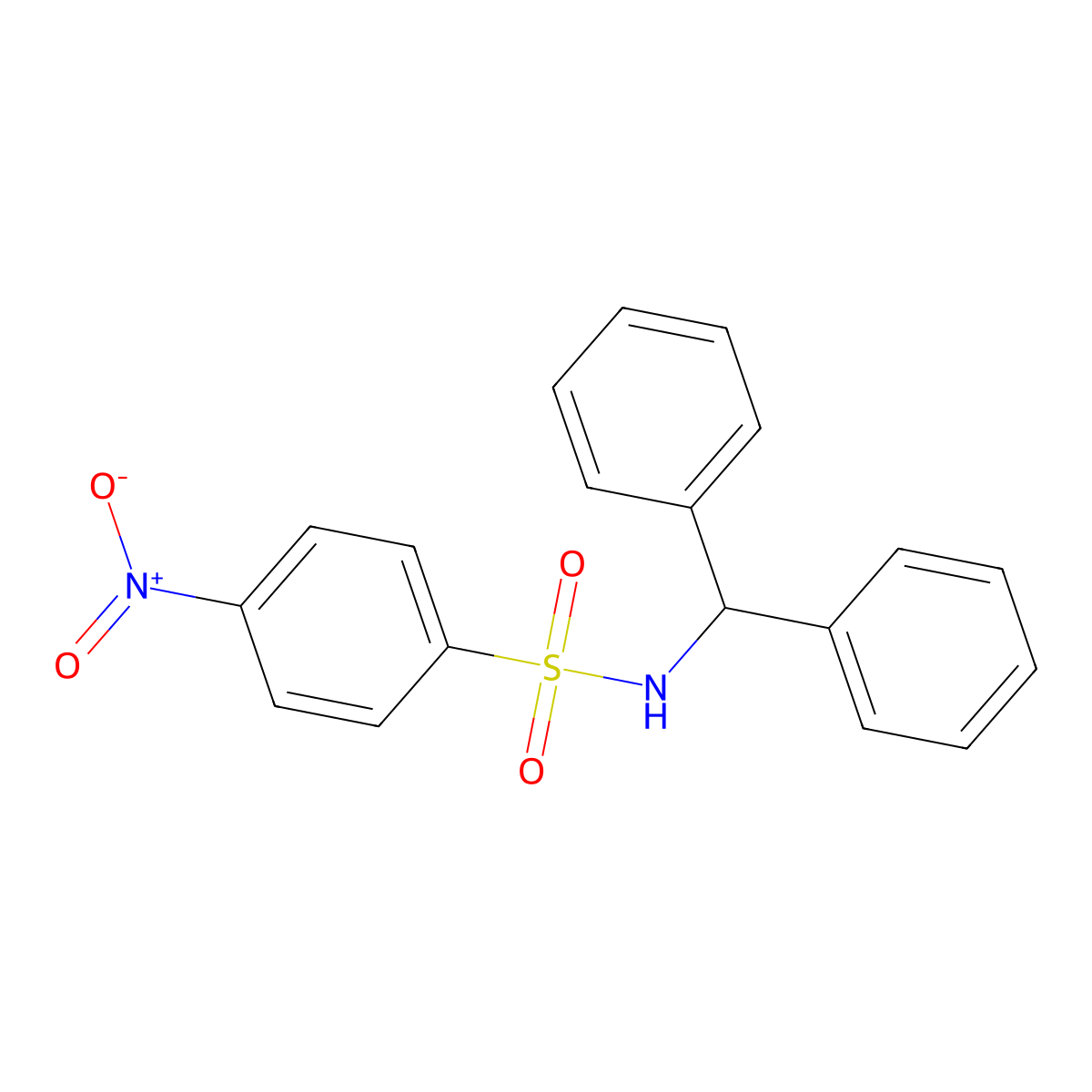 N-(Diphenylmethyl)-4-nitrobenzenesulfonamide molecular structure, CAS 33860-98-9