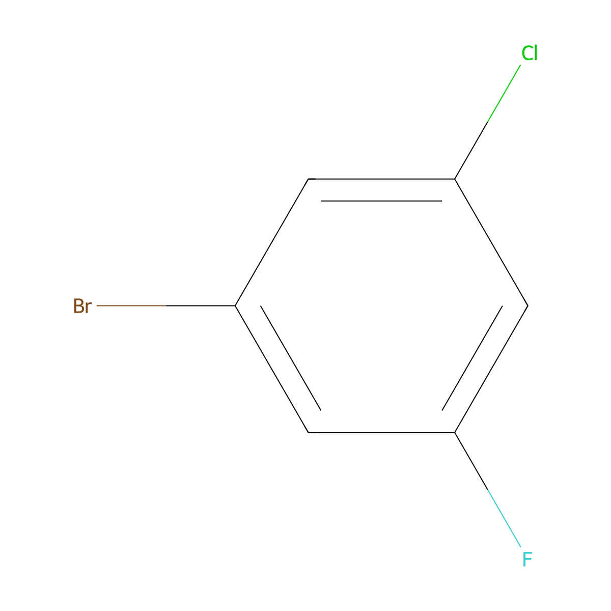 1-Bromo-3-chloro-5-fluorobenzene molecular structure, CAS 33863-76-2