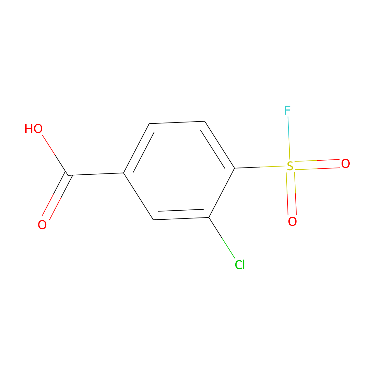 3-Chloro-4-(fluorosulfonyl)benzoic acid molecular structure, CAS 33866-05-6