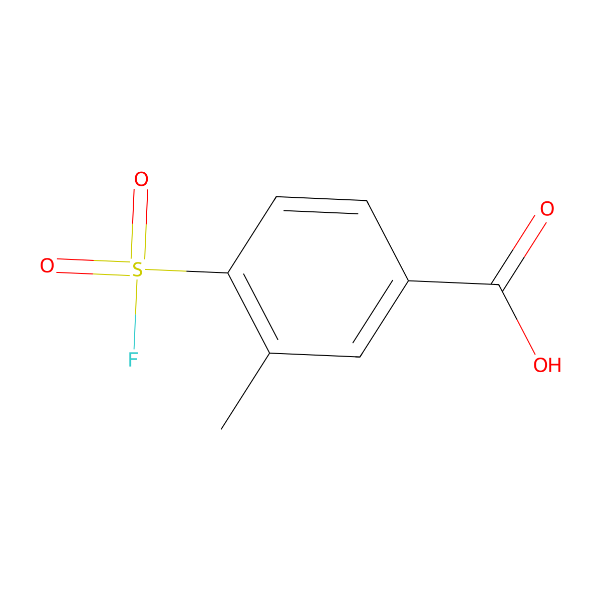 4-(Fluorosulfonyl)-3-methylbenzoic acid molecular structure, CAS 33866-06-7