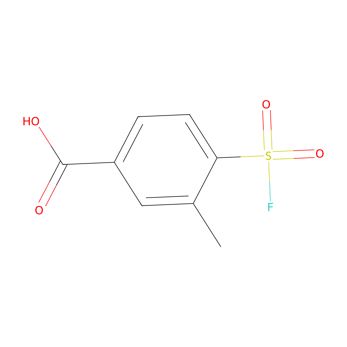 4-(Fluorosulfonyl)-3-methylbenzoic acid molecular structure, CAS 33866-06-7