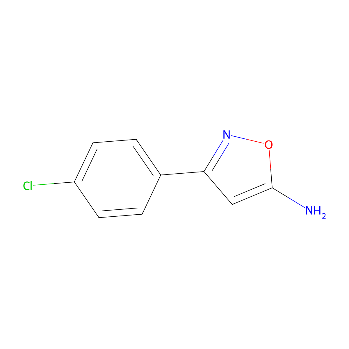 5-Amino-3-(4-chlorophenyl)isoxazole molecular structure, CAS 33866-48-7