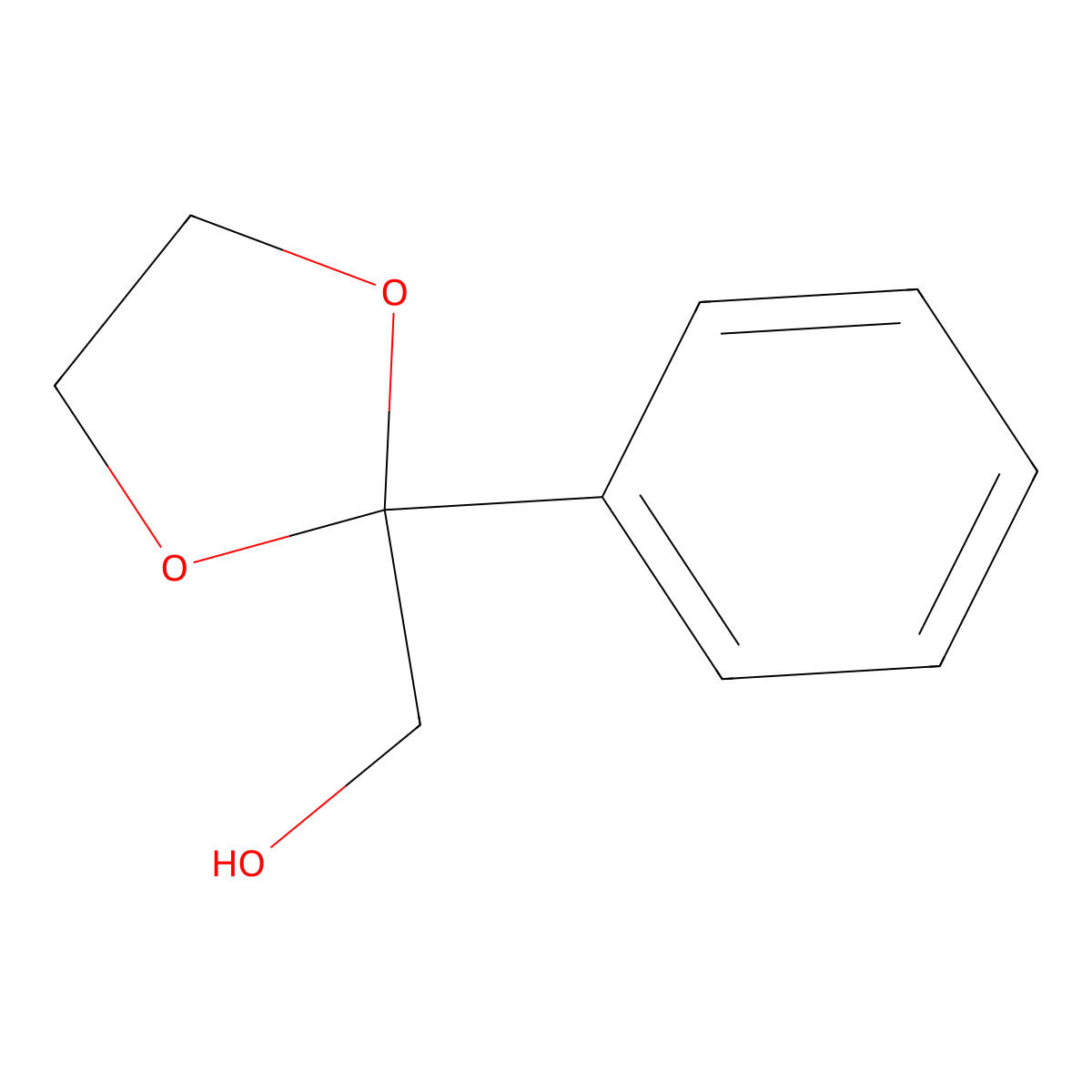 2-Phenyl-1,3-dioxolane-2-methanol molecular structure, CAS 33868-51-8