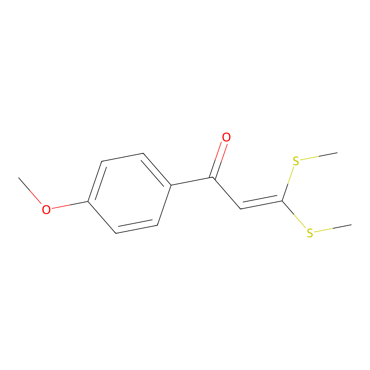 1-(4-Methoxyphenyl)-3,3-bis(methylsulfanyl)prop-2-en-1-one molecular structure, CAS 33868-76-7