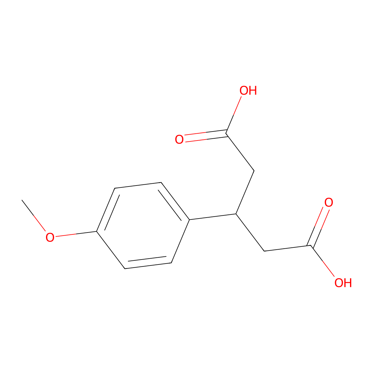 3-(4-Methoxyphenyl)pentanedioic acid molecular structure, CAS 33868-91-6