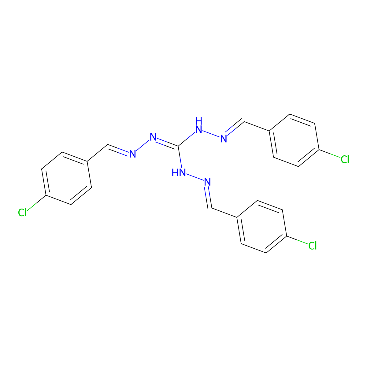 Carbonohydrazonic dihydrazide, tris[(4-chlorophenyl)methylene]- molecular structure, CAS 33872-61-6