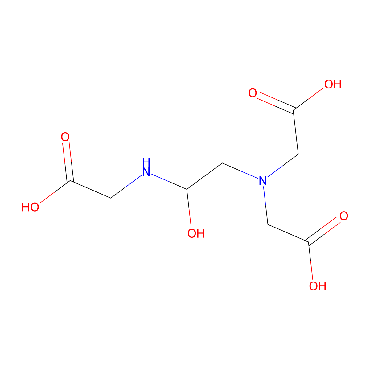 Glycine, N-(carboxymethyl)-N-[2-[(carboxymethyl)amino]-2-hydroxyethyl]- molecular structure, CAS 33872-70-7