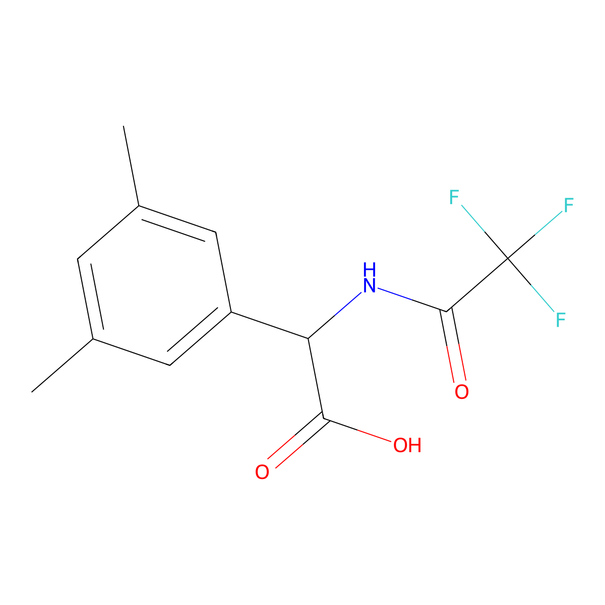 2-(3,5-Dimethylphenyl)-2-(2,2,2-trifluoroacetamido)acetic acid molecular structure, CAS 338731-76-3