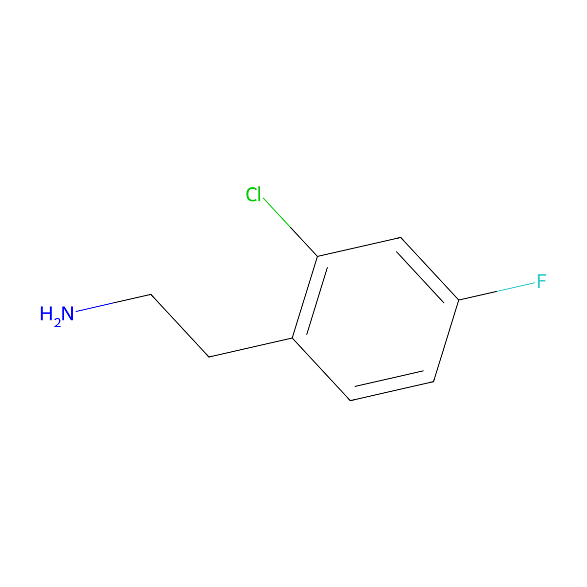 2-(2-Chloro-4-fluorophenyl)ethan-1-amine molecular structure, CAS 338739-59-6