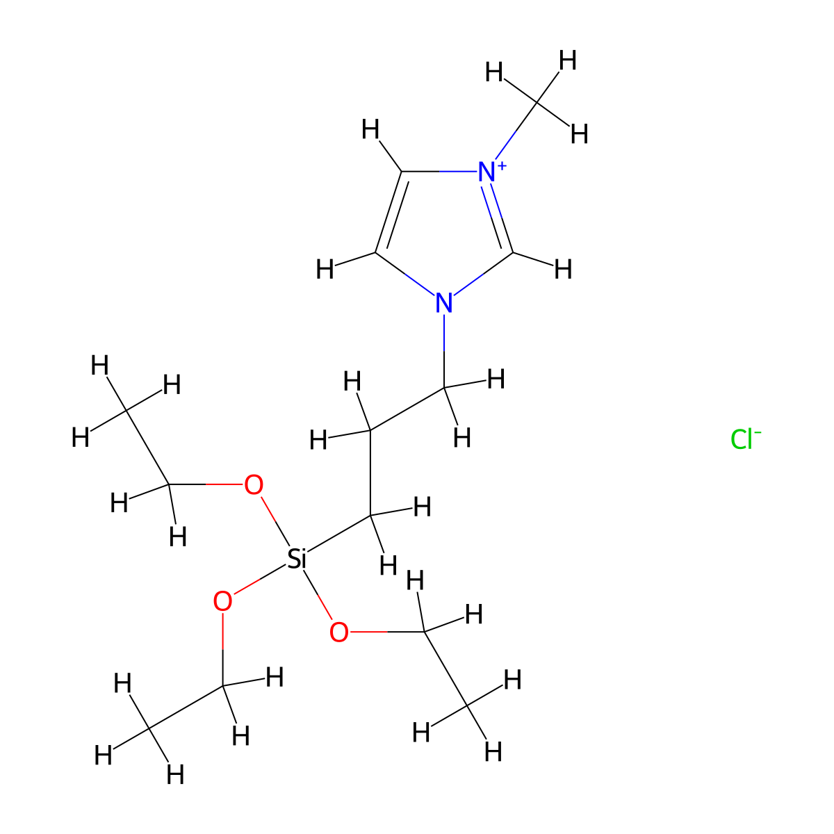 1-Methyl-3-(3-(triethoxysilyl)propyl)-1H-imidazol-3-ium chloride molecular structure, CAS 338741-79-0