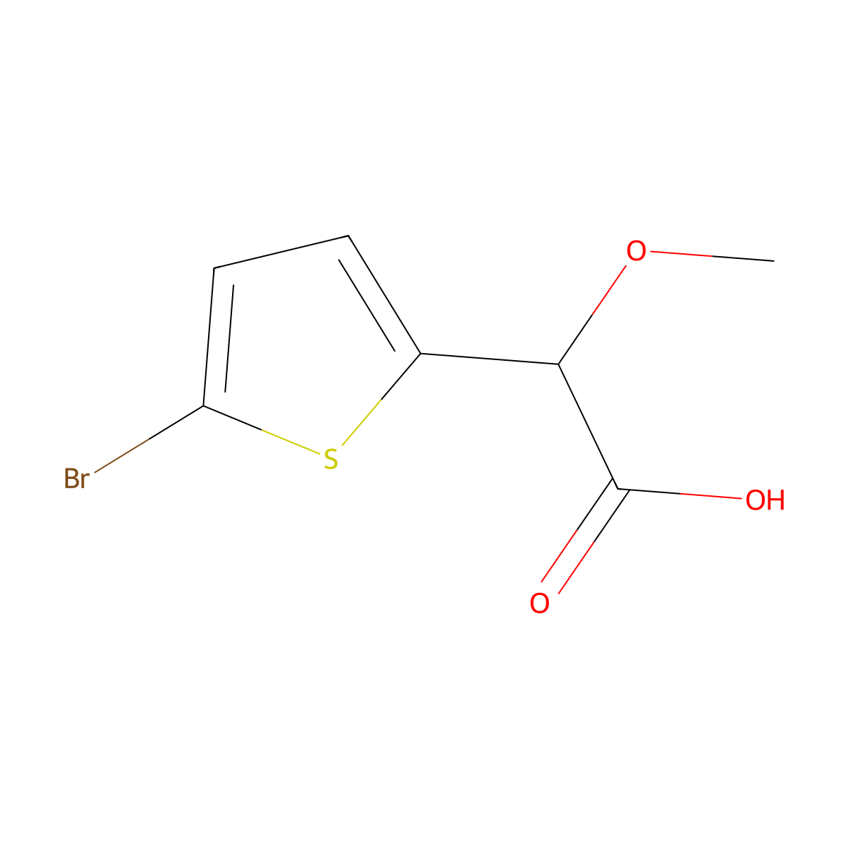 2-(5-Bromothiophen-2-yl)-2-methoxyacetic acid molecular structure, CAS 338745-19-0