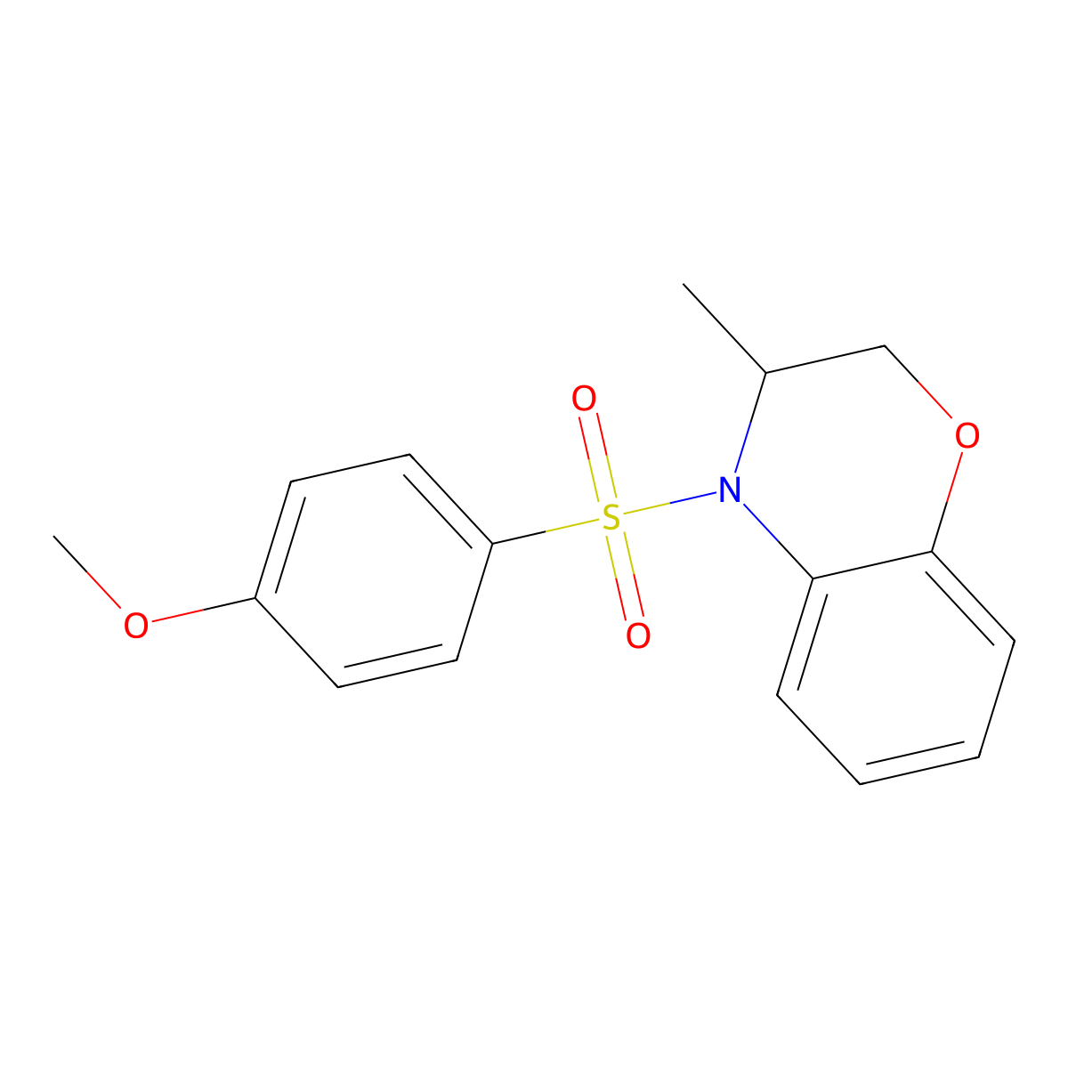 methyl 4-[(3-methyl-2,3-dihydro-4H-1,4-benzoxazin-4-yl)sulfonyl]phenyl ether molecular structure, CAS 338747-49-2