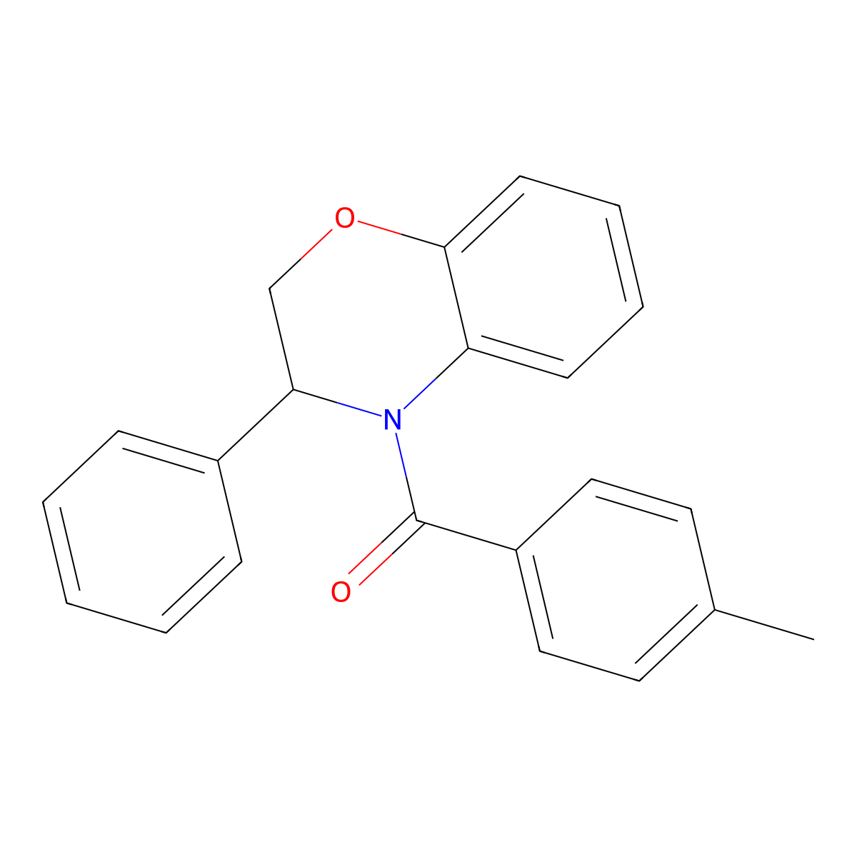 (4-methylphenyl)(3-phenyl-2,3-dihydro-4H-1,4-benzoxazin-4-yl)methanone molecular structure, CAS 338747-79-8