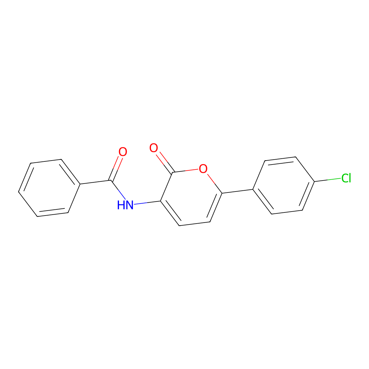 N-[6-(4-chlorophenyl)-2-oxo-2H-pyran-3-yl]benzenecarboxamide molecular structure, CAS 338747-81-2
