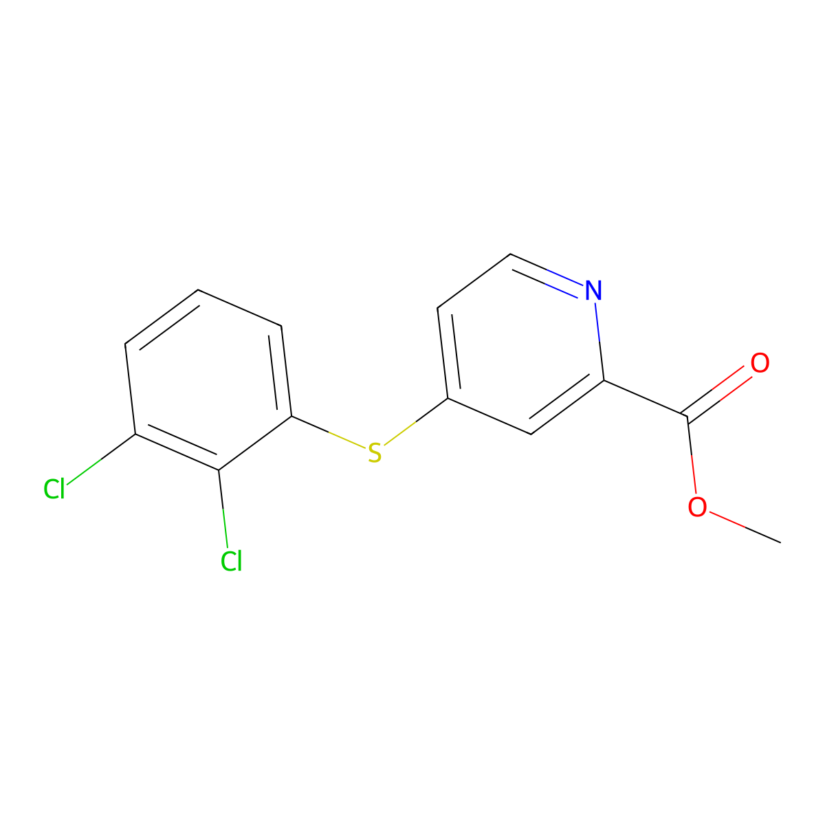 Methyl 4-[(2,3-dichlorophenyl)sulfanyl]-2-pyridinecarboxylate molecular structure, CAS 338748-09-7