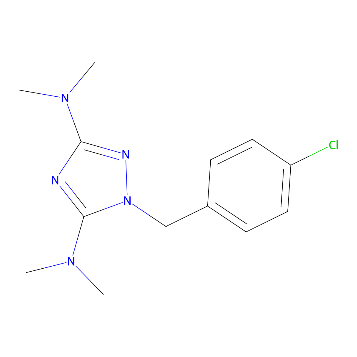 N-[1-(4-chlorobenzyl)-3-(dimethylamino)-1H-1,2,4-triazol-5-yl]-N,N-dimethylamine molecular structure, CAS 338748-18-8