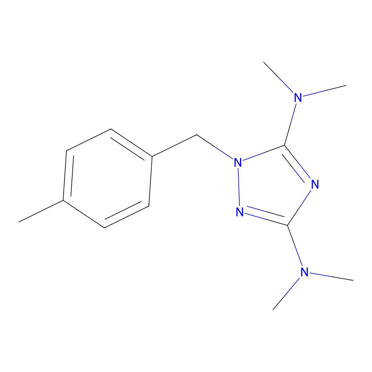 N-(3-(Dimethylamino)-1-(4-methylbenzyl)-1H-1,2,4-triazol-5-yl)-N,N-dimethylamine molecular structure, CAS 338748-22-4
