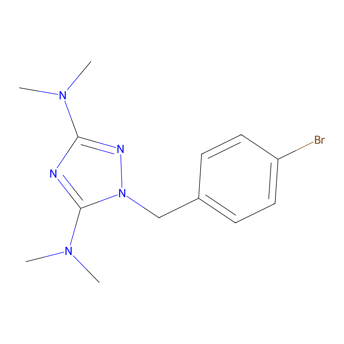 1-(4-Bromobenzyl)-N3,N3,N5,N5-tetramethyl-1H-1,2,4-triazole-3,5-diamine molecular structure, CAS 338748-24-6