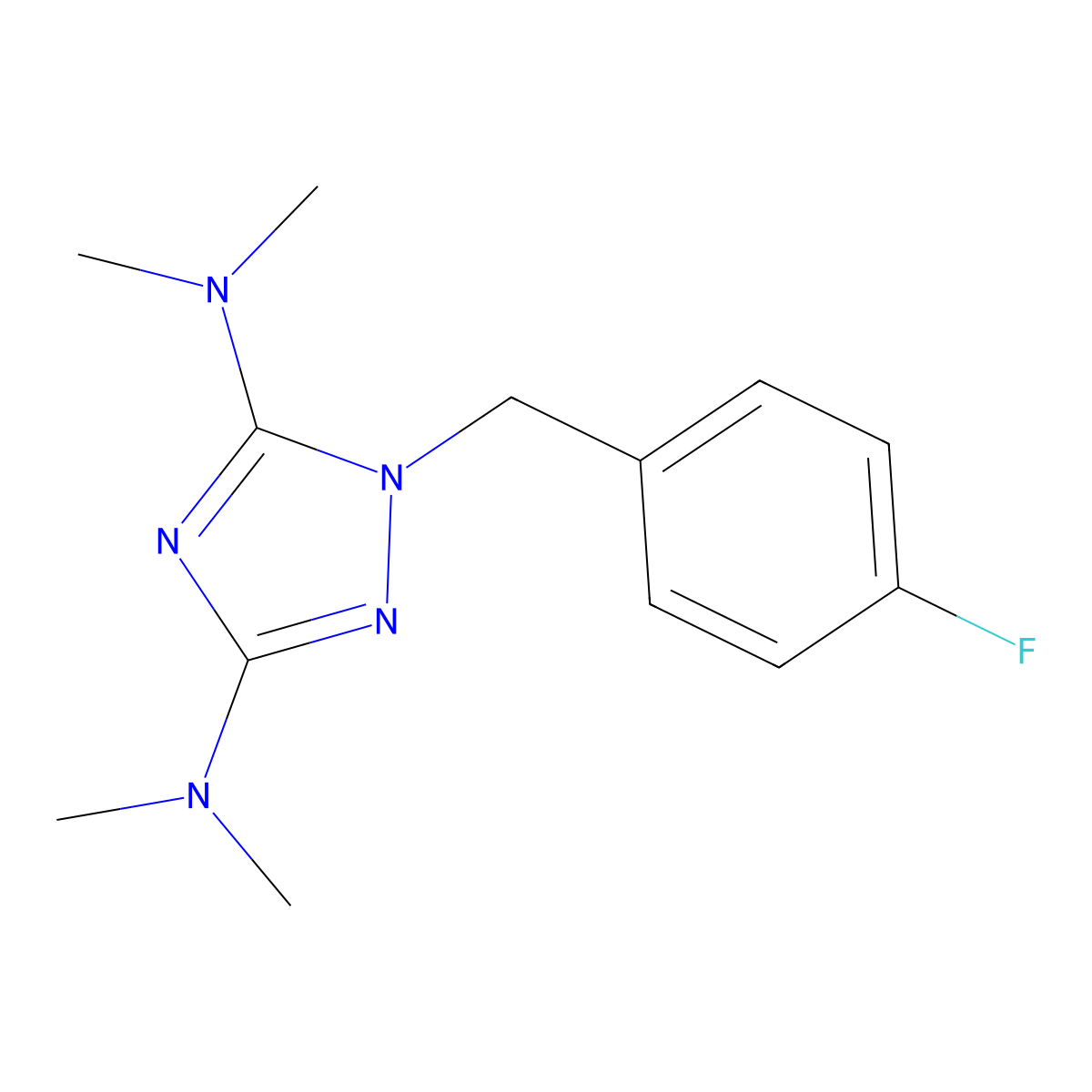 N-[3-(dimethylamino)-1-(4-fluorobenzyl)-1H-1,2,4-triazol-5-yl]-N,N-dimethylamine molecular structure, CAS 338748-29-1