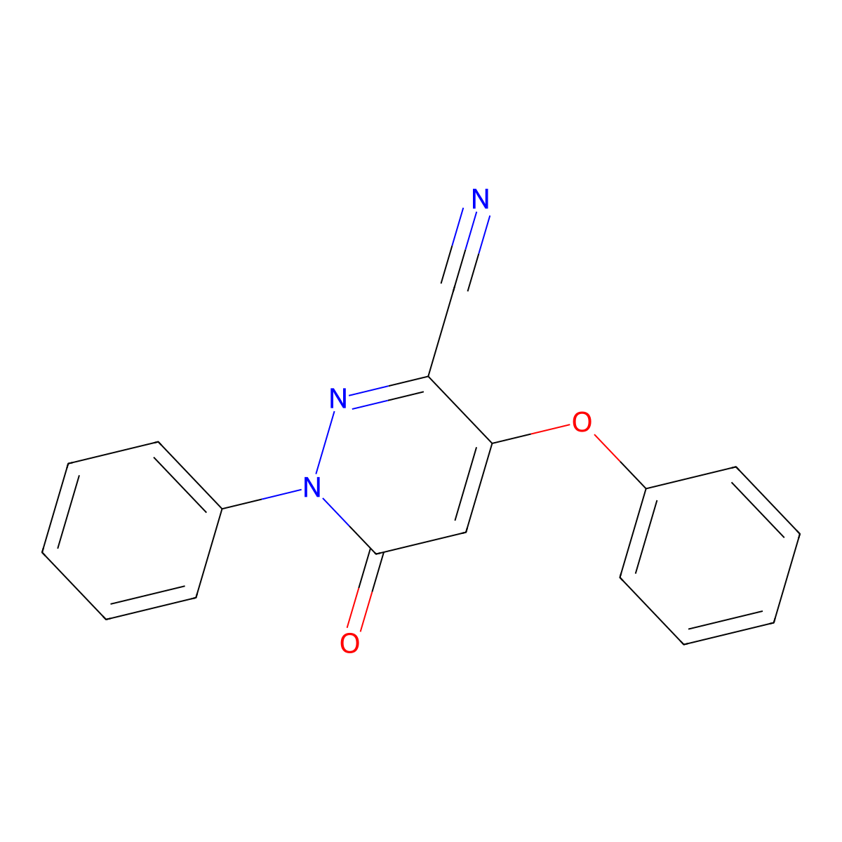 6-Oxo-4-phenoxy-1-phenyl-1,6-dihydro-3-pyridazinecarbonitrile molecular structure, CAS 338748-44-0