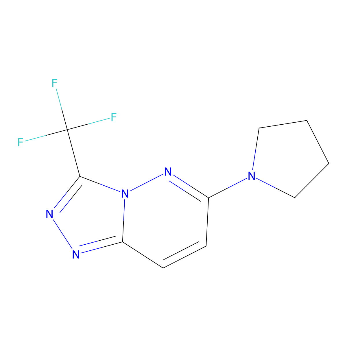 6-(1-Pyrrolidinyl)-3-(trifluoromethyl)[1,2,4]triazolo[4,3-b]pyridazine molecular structure, CAS 338748-49-5