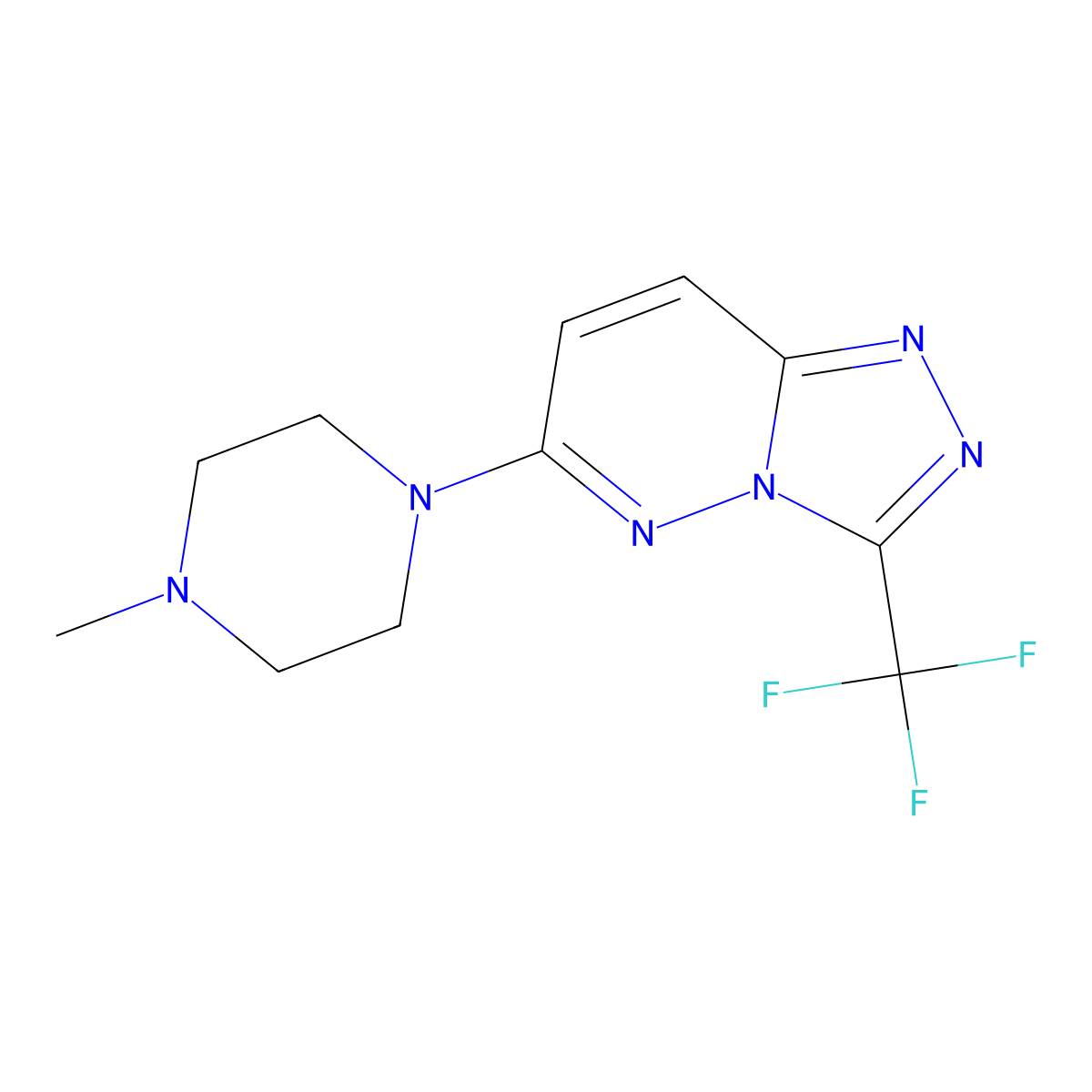 6-(4-Methylpiperazin-1-yl)-3-(trifluoromethyl)[1,2,4]triazolo[4,3-b]pyridazine molecular structure, CAS 338748-53-1
