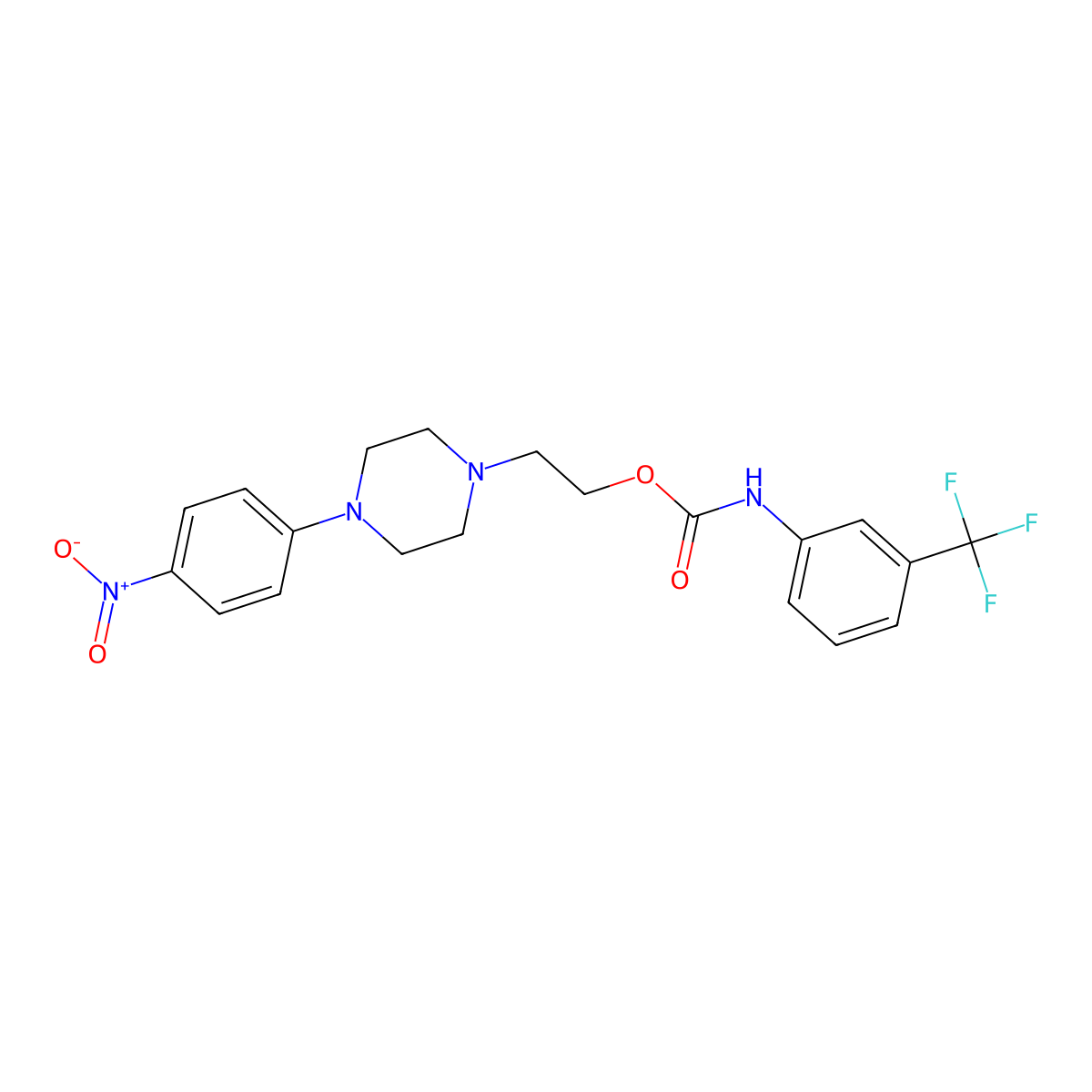 2-[4-(4-nitrophenyl)piperazin-1-yl]ethyl N-[3-(trifluoromethyl)phenyl]carbamate molecular structure, CAS 338748-63-3