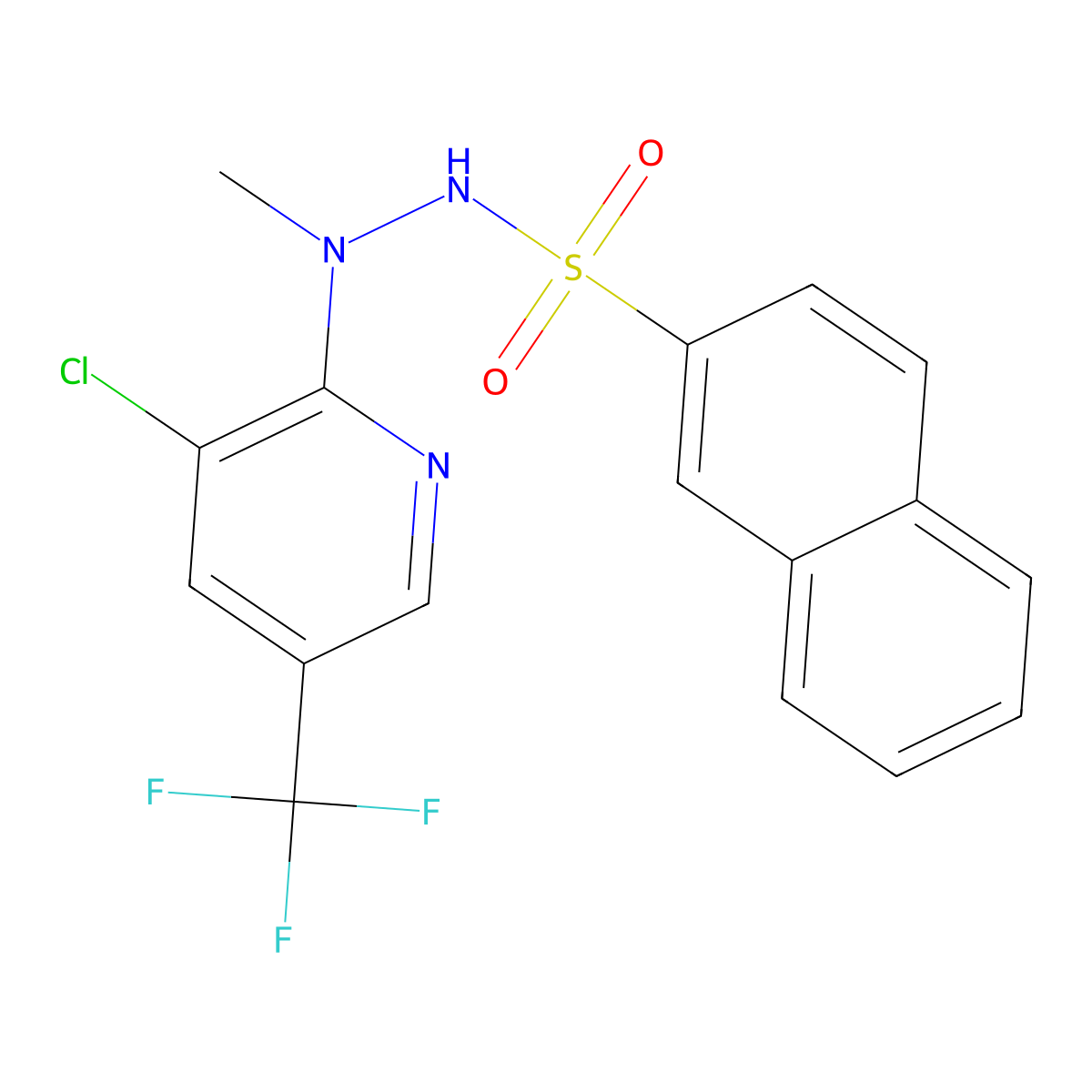 N'-[3-chloro-5-(trifluoromethyl)pyridin-2-yl]-N'-methylnaphthalene-2-sulfonohydrazide molecular structure, CAS 338748-70-2