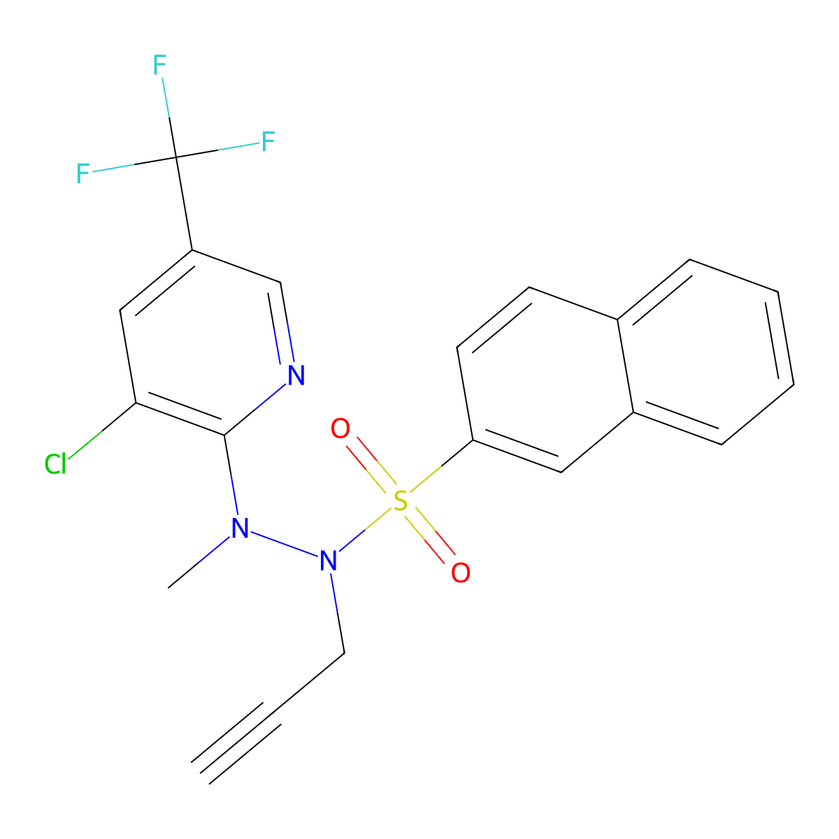 N'-[3-chloro-5-(trifluoromethyl)-2-pyridinyl]-N'-methyl-N-(2-propynyl)-2-naphthalenesulfonohydrazide molecular structure, CAS 338748-71-3