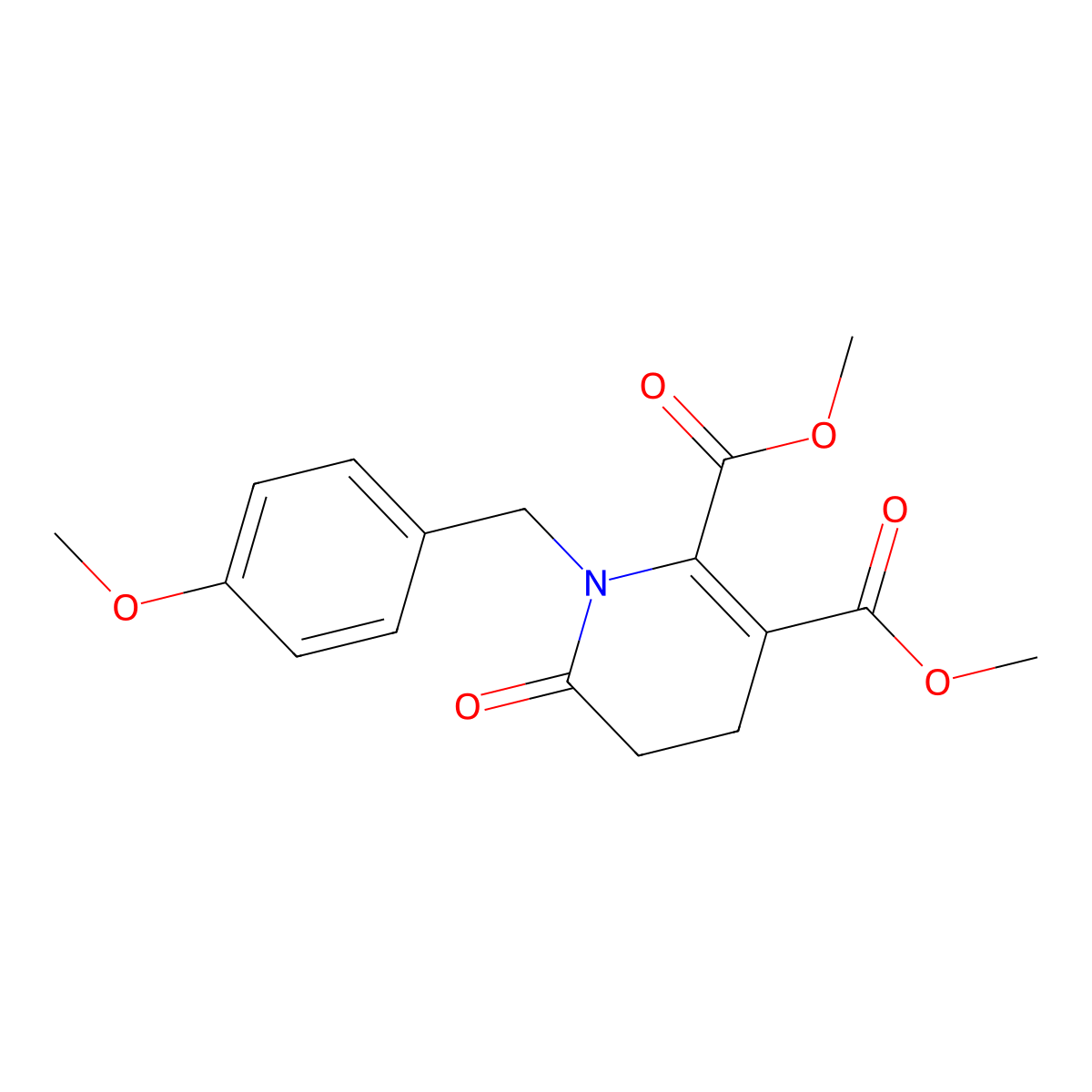 Dimethyl 1-(4-methoxybenzyl)-6-oxo-1,4,5,6-tetrahydro-2,3-pyridinedicarboxylate molecular structure, CAS 338748-78-0