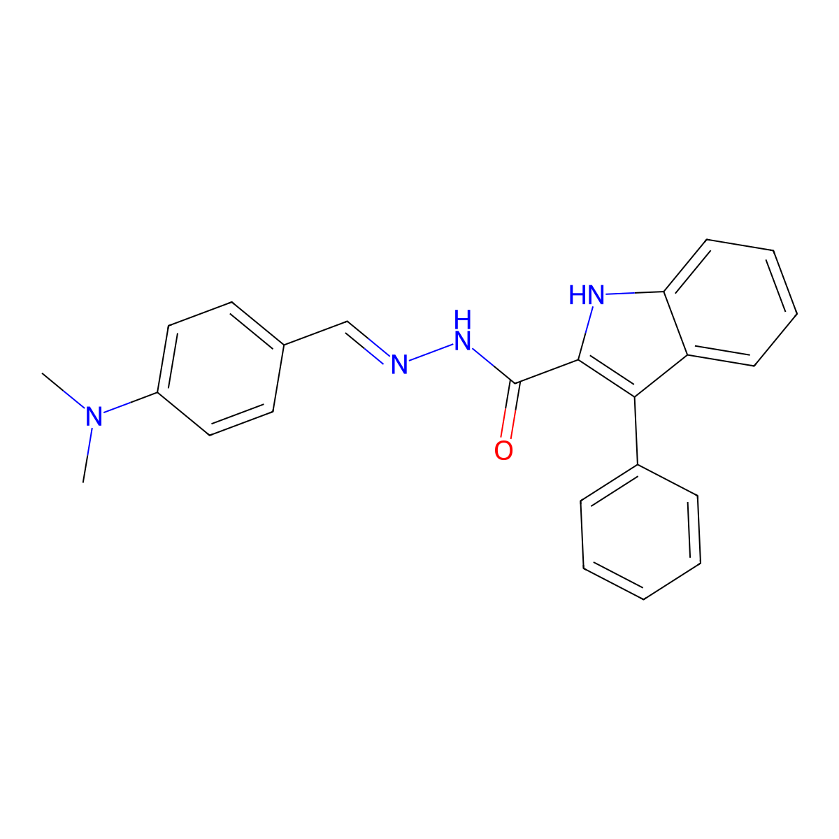 N'-{[4-(dimethylamino)phenyl]methylene}-3-phenyl-1H-indole-2-carbohydrazide molecular structure, CAS 338748-83-7