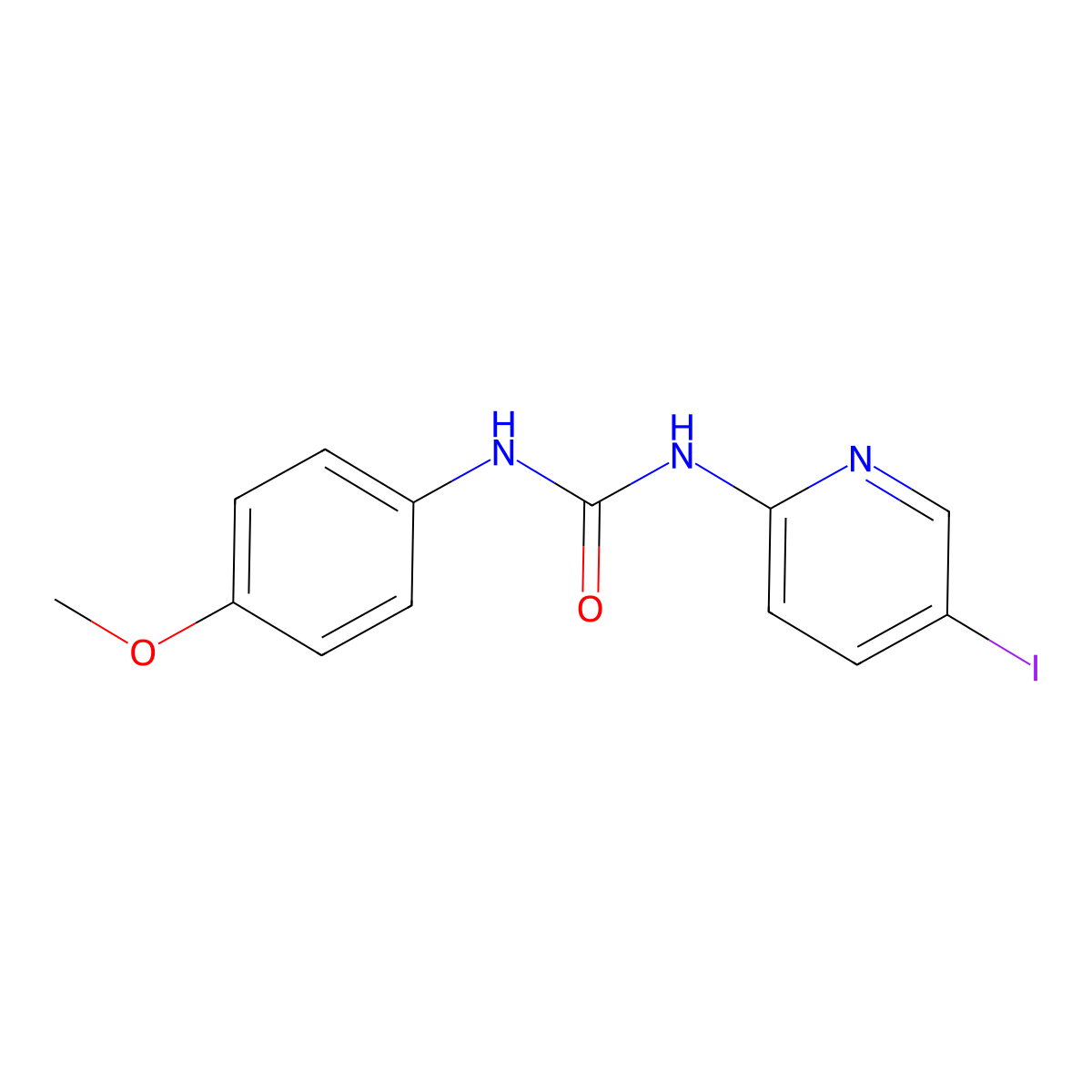 N-(5-iodo-2-pyridinyl)-N'-(4-methoxyphenyl)urea molecular structure, CAS 338748-91-7