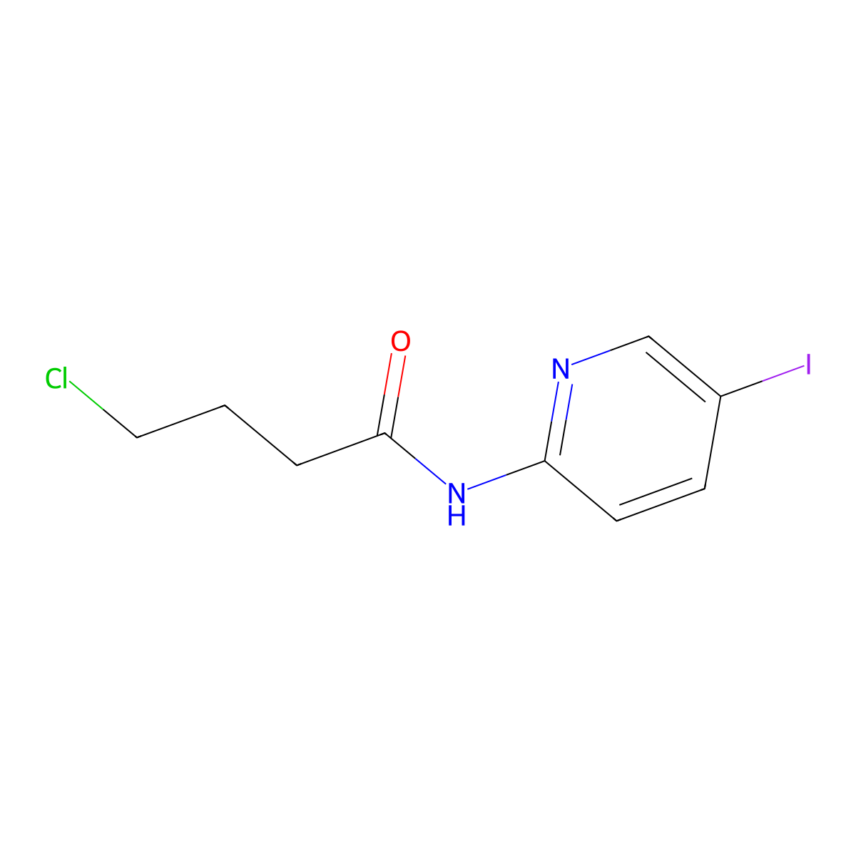 4-chloro-N-(5-iodopyridin-2-yl)butanamide molecular structure, CAS 338748-92-8