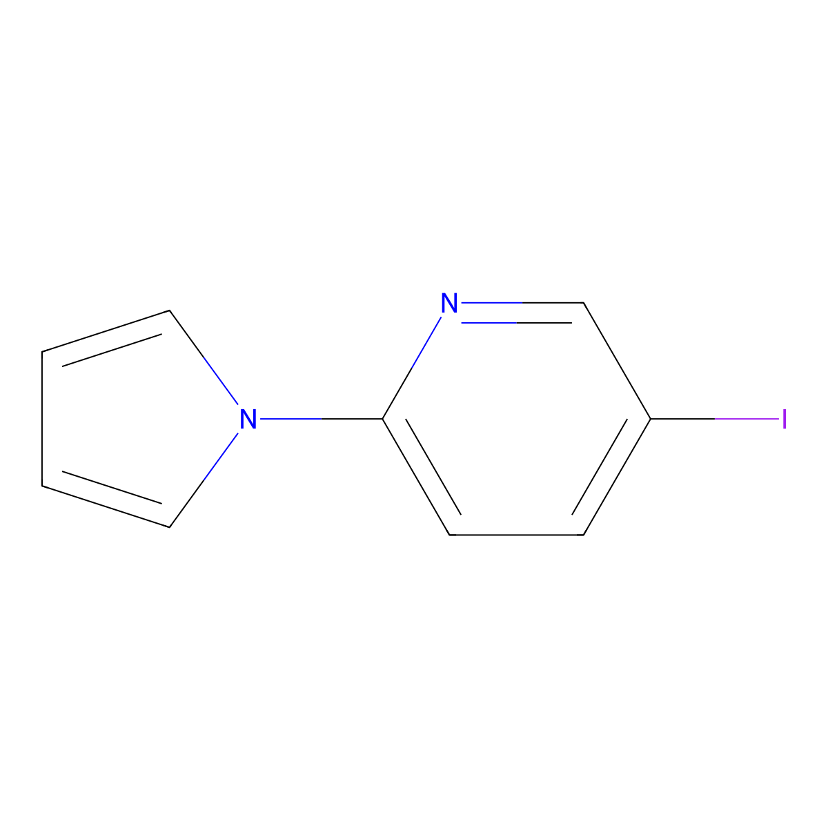 5-iodo-2-(1H-pyrrol-1-yl)pyridine molecular structure, CAS 338748-93-9